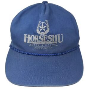 Murray's Blue Snapback Hat Gray OS Horseshu Hotel Casino Jackpot Nevada Rope